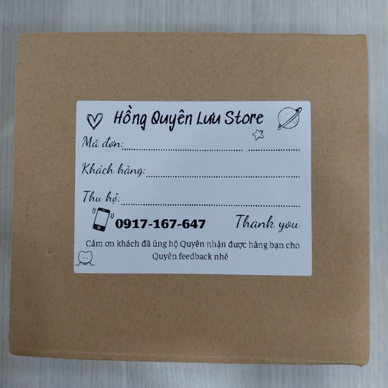 50 Phiếu ship hàng in thông tin tên shop kích thước 10,3x7,6cm