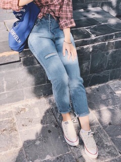 QUẦN BAGGY JEANS RÁCH ĐÙI ( mã: BG003 )