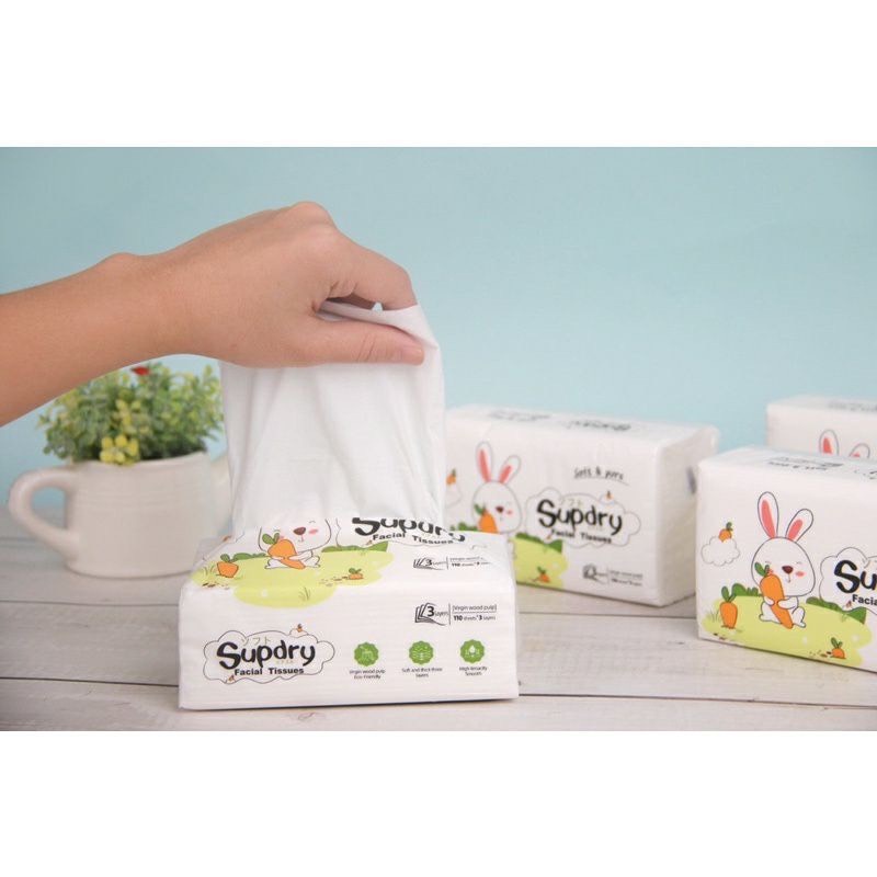 Khăn giấy khô Supdry cao cấp gói 110 tờ 3 lớp