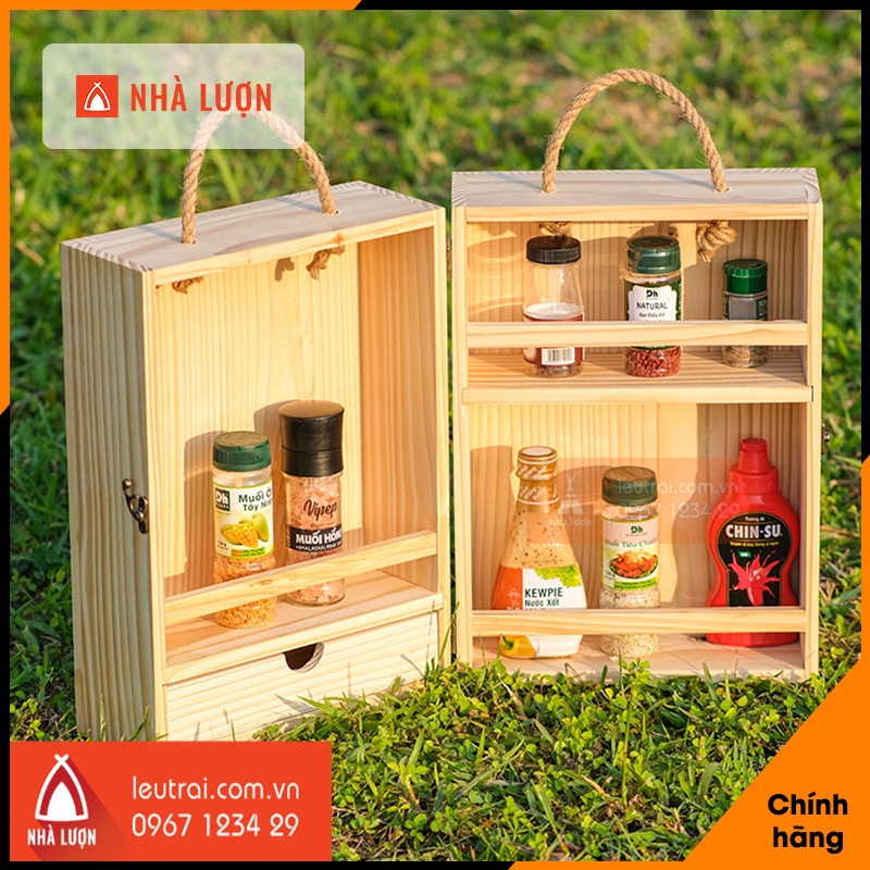 Hộp gỗ vintage đựng gia vị B37-Nhà lượn