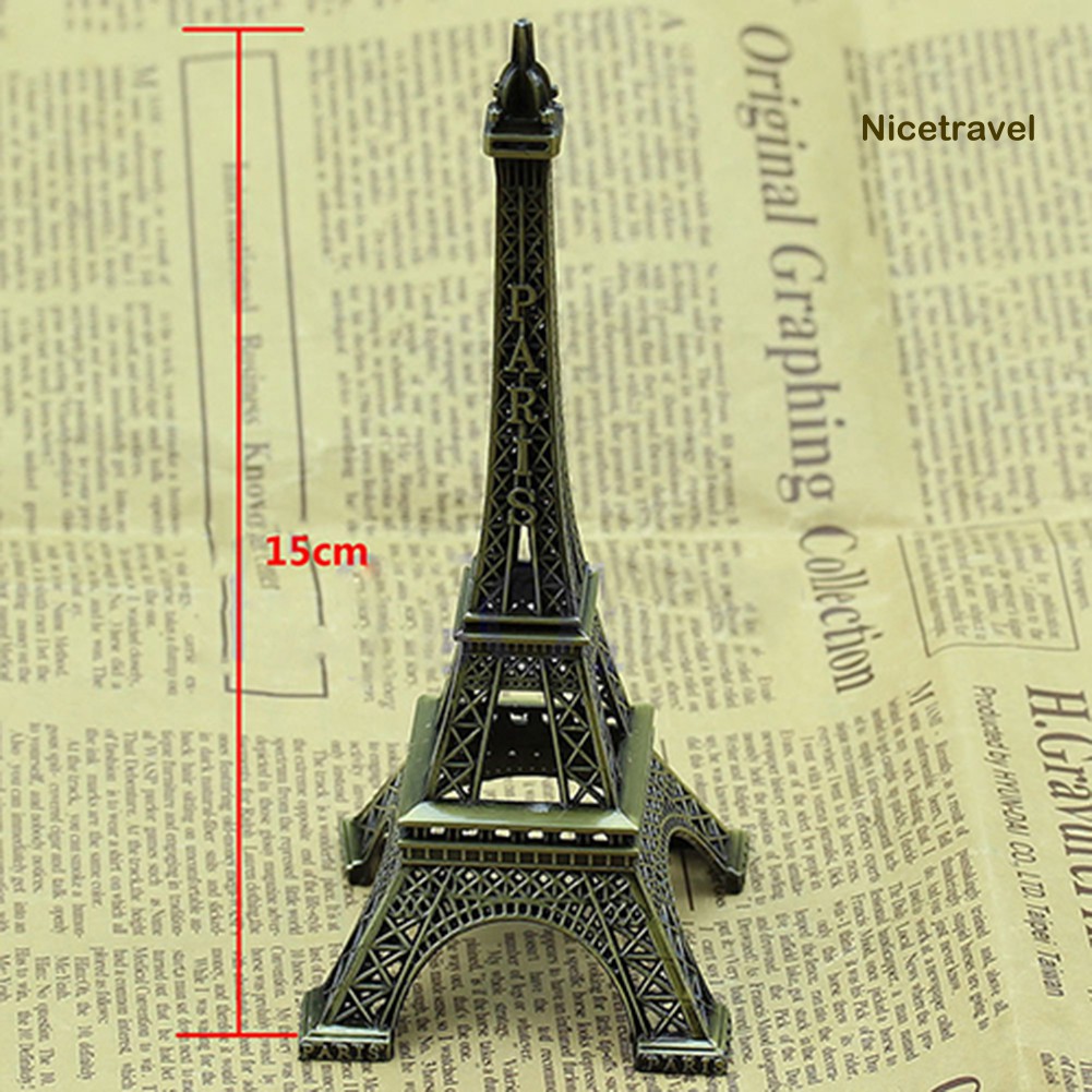 Mô hình tháp Eiffel trang trí xinh xắn bằng hợp kim đồng 15cm
