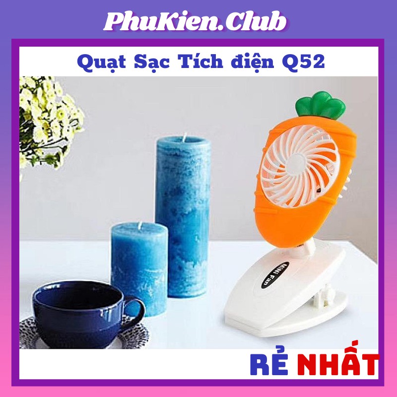 [Mã ELHA22 giảm 5% đơn 300K] Quạt Sạc Tích điện Q52 Mô hình Củ quả Cực mát