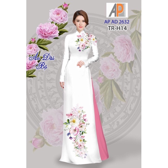 Vải áo dài hoa mẫu đơn