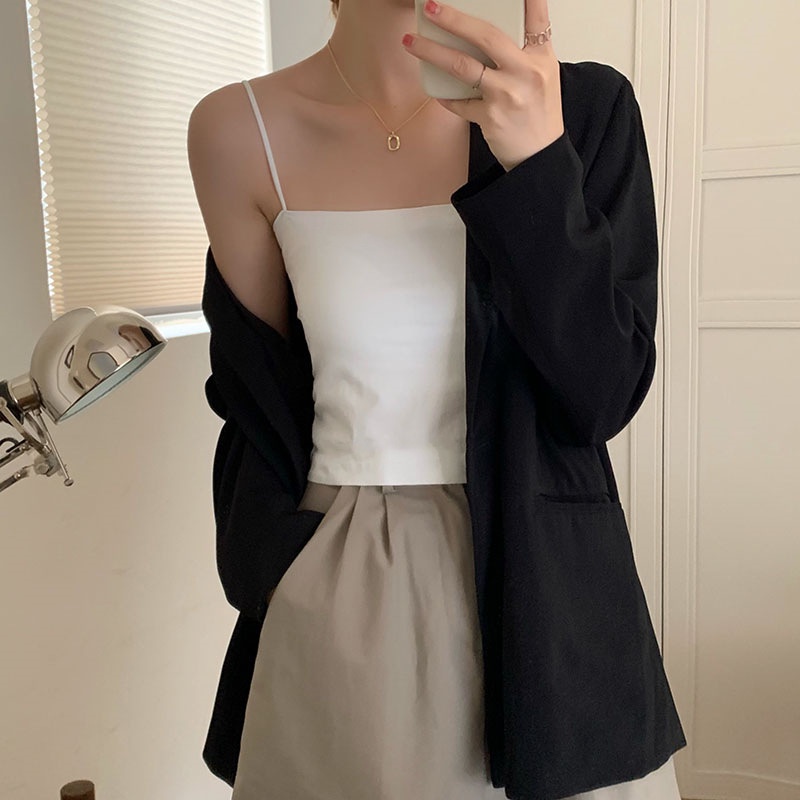 Áo Hai Dây Màu Sắc Trơn Quyến Rũ Cho Nữ