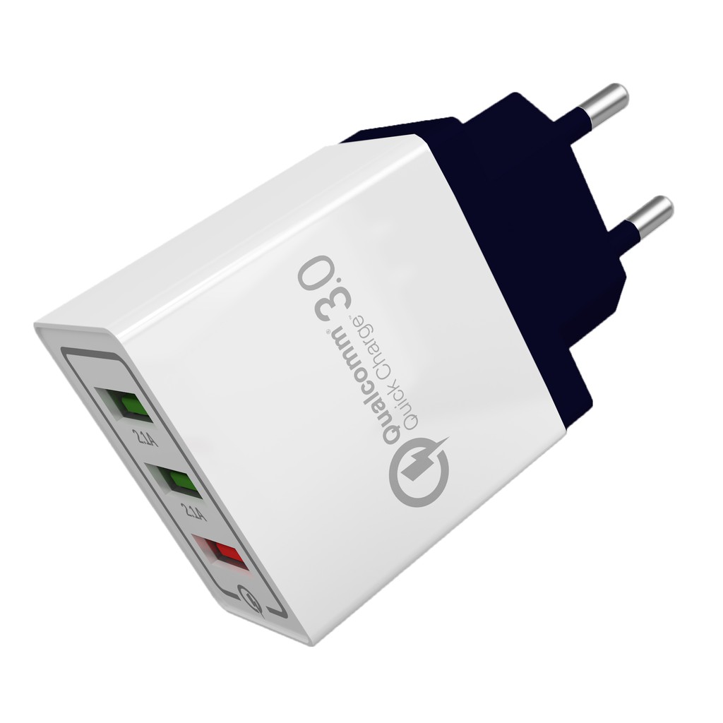 Cốc Sạc 3 cổng Củ Sạc Nhanh 4.8A cho Iphone Samsung Oppo Huawei Xiaomi BH 12 tháng BK-03C