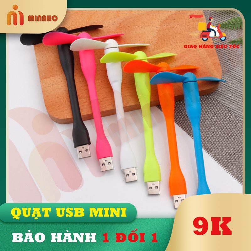 Quạt USB mini siêu mát Minaho mini có thể sử dụng bằng Laptop, sạc dự phòng, sạc điện thoại bảo hành 1 đổi 1