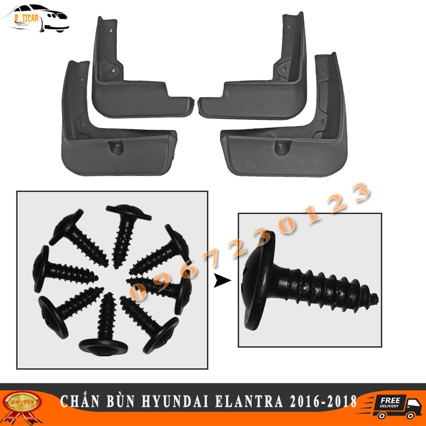 Bộ 4 Chắn Bùn Ô TÔ Hyundai Elantra 2016-2018 Nhựa Dẻo ABS