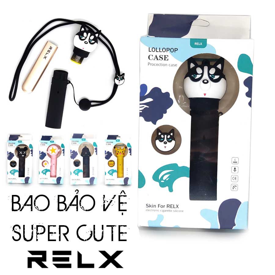 Bao bảo vệ điện thoại Relx 1 Silicon chống sốc phiên bản chó Husky ngáo siêu kute có clip thực tế
