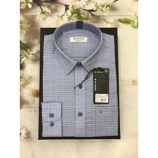 [OWEN SALE] ÁO SƠ MI NAM DÀI TAY MẪU MỚI NHẤT 2021 KẺ XANH BLUE AR22553