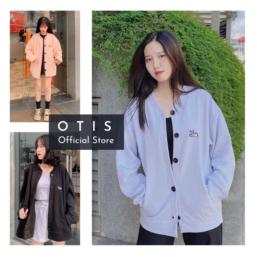 Áo khoác nỉ bông Cardigan Lazy Puppy hình cún con - KN11