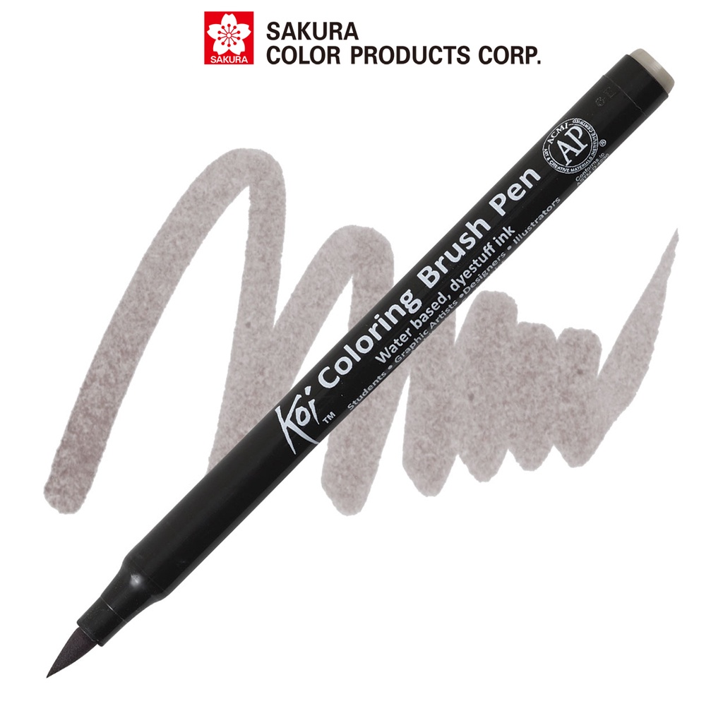 Bút lông màu nước ngòi cọ Sakura Koi Coloring Brush Pen Màu Warm Gray