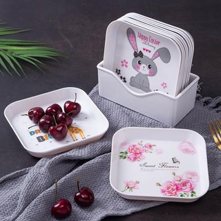 Đĩa phíp vuông đựng bánh kẹo hoa quả ngày tết