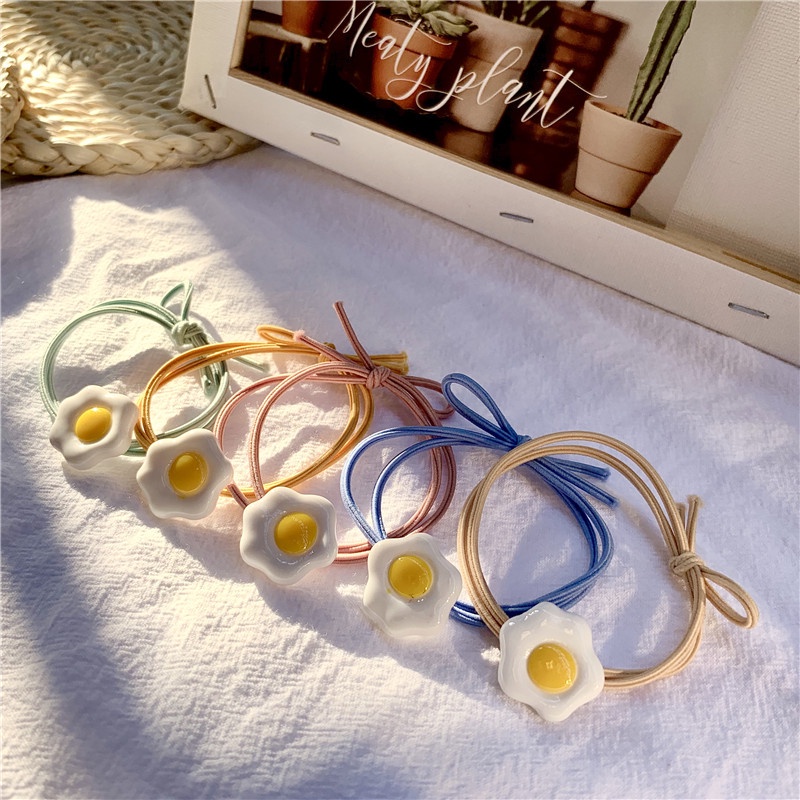 Dây Cột Tóc Cao Su Hình Trứng Phong Cách Hàn Quốc Dễ Thương Cho Nữ