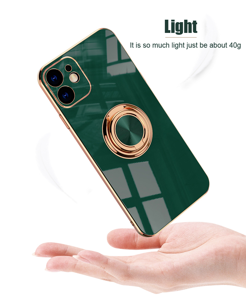 Ốp Điện Thoại Mạ Điện Kèm Móc Xỏ Ngón Cho Iphone 11 Pro Max 12 Xs Xr X R 7 8 Plus Se 2020