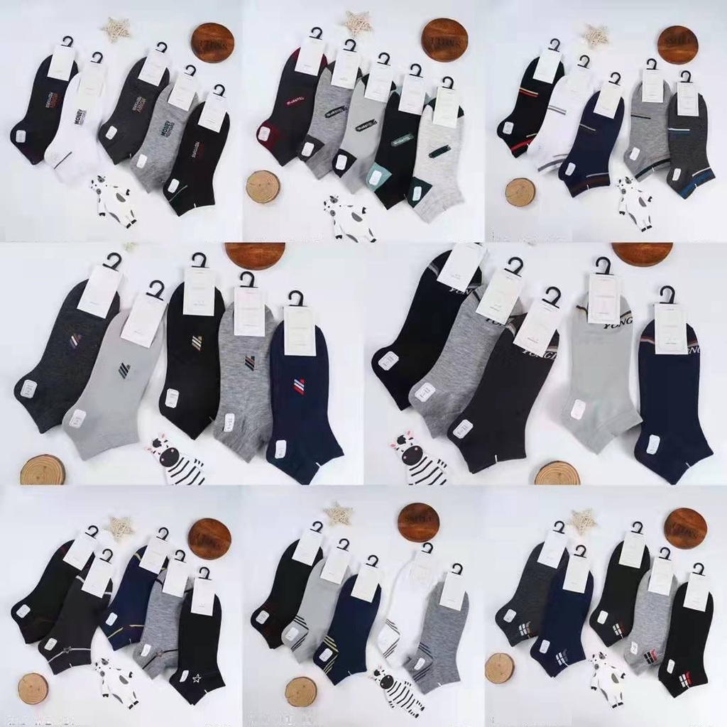 Combo 10 đôi vớ cổ thấp họa tiết phong cách Hàn Quốc dành cho unisex cực chất