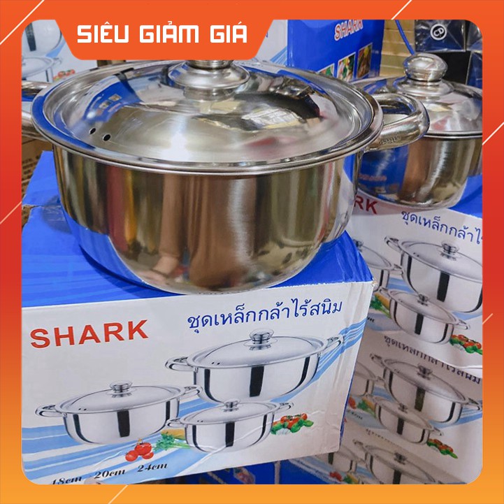 Bộ 3 nồi Inox cao cấp Shark Thái Lan