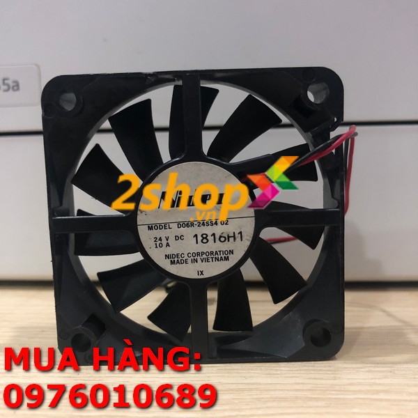 QUẠT HÚT, QUẠT TẢN NHIỆT 6CM DC 24V NIDEC D06R-24SS4 60x60x15mm 0.1A