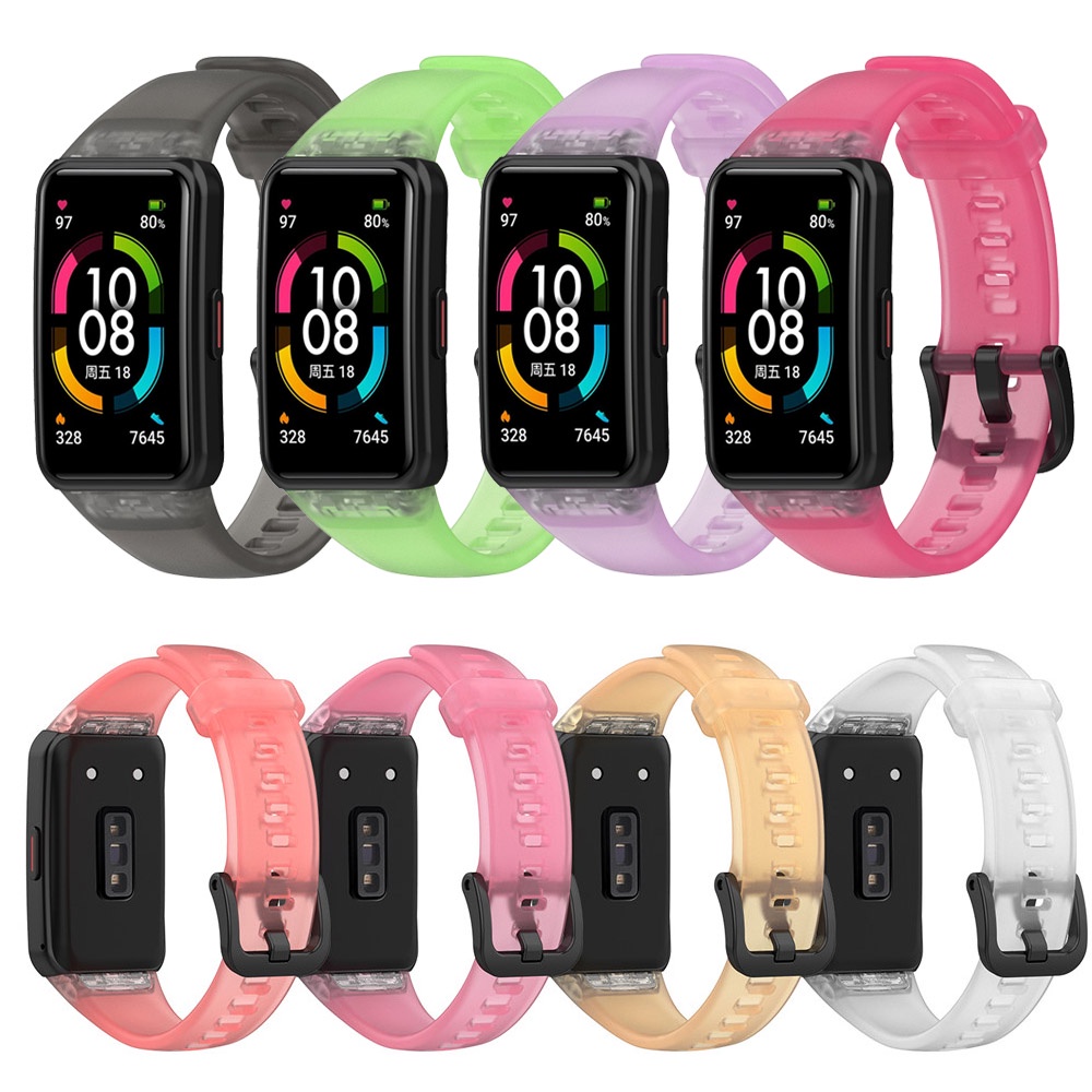 Silicone Dây Đeo Silicon Trong Suốt Cho Đồng Hồ Huawei Band 6 7 / Honor Band 6