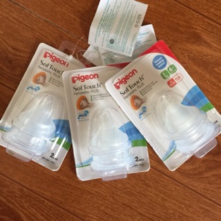 Núm vú vỉ 2 cái cổ rộng , siêu mềm plus Pigeon