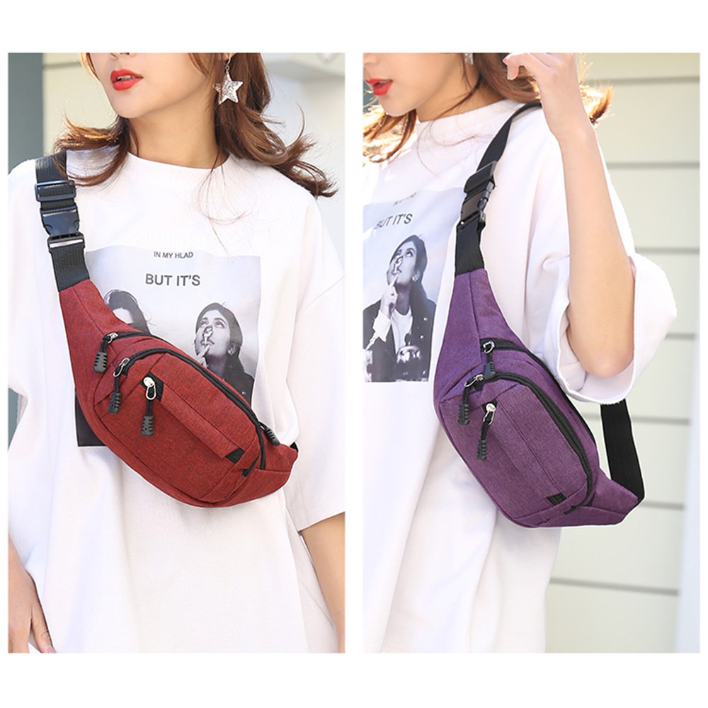 Túi đeo chéo thời trang chống thấm vải Oxford - Túi đeo eo lưng thể thao nam nữ phong cách Hàn Quốc