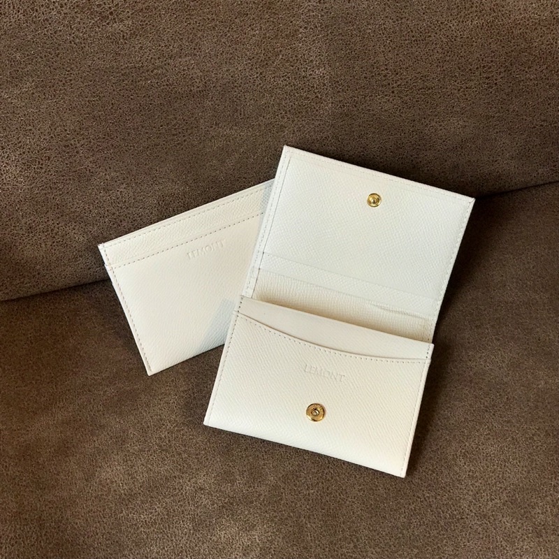 Combo 2 Ví da bò màu Trắng Kem - Chính hãng Lemont
