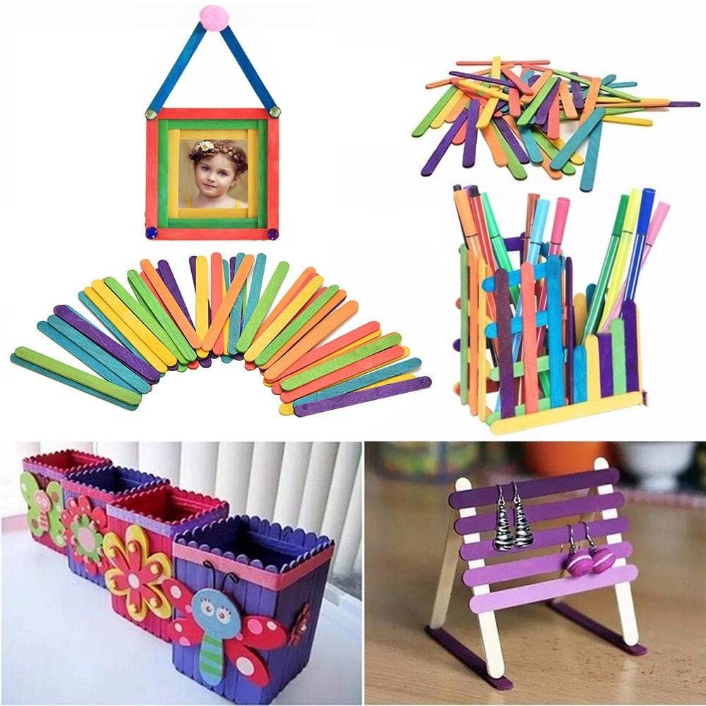 Bịch 50 que kem gỗ màu loại tốt chiều dài tiêu chuẩn