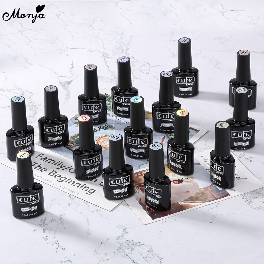 Gel sơn móng tay MONJA UV dạng thạch trong mờ DIY nhiều màu sắc tùy chọn 7.3ml