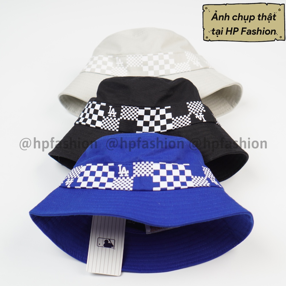 Mũ bucket vành cụp ❤️ Nón tai bèo thêu LA Full Tem Mác chất kaki cao cấp form unisex nam nữ N82 - Happy Style