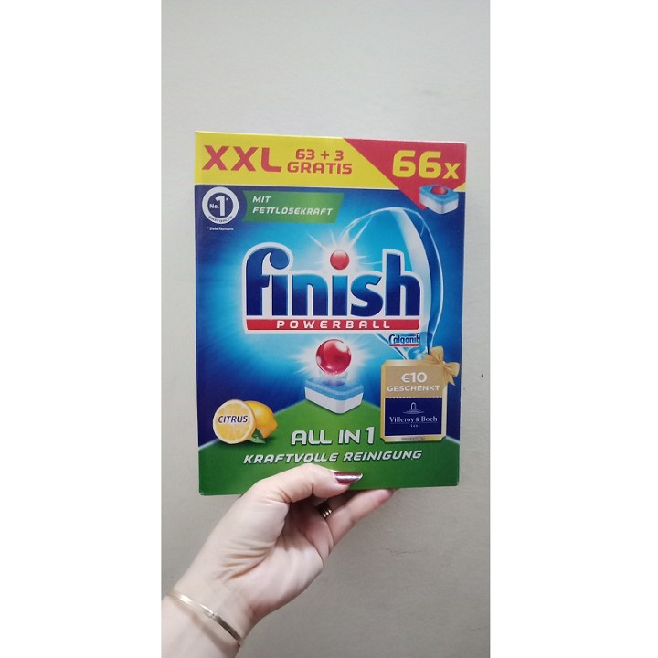132 viên rửa chén Finish allin1 chuyên dùng cho máy rửa chén ( Viên tổng hợp tất cả trong 1 viên )