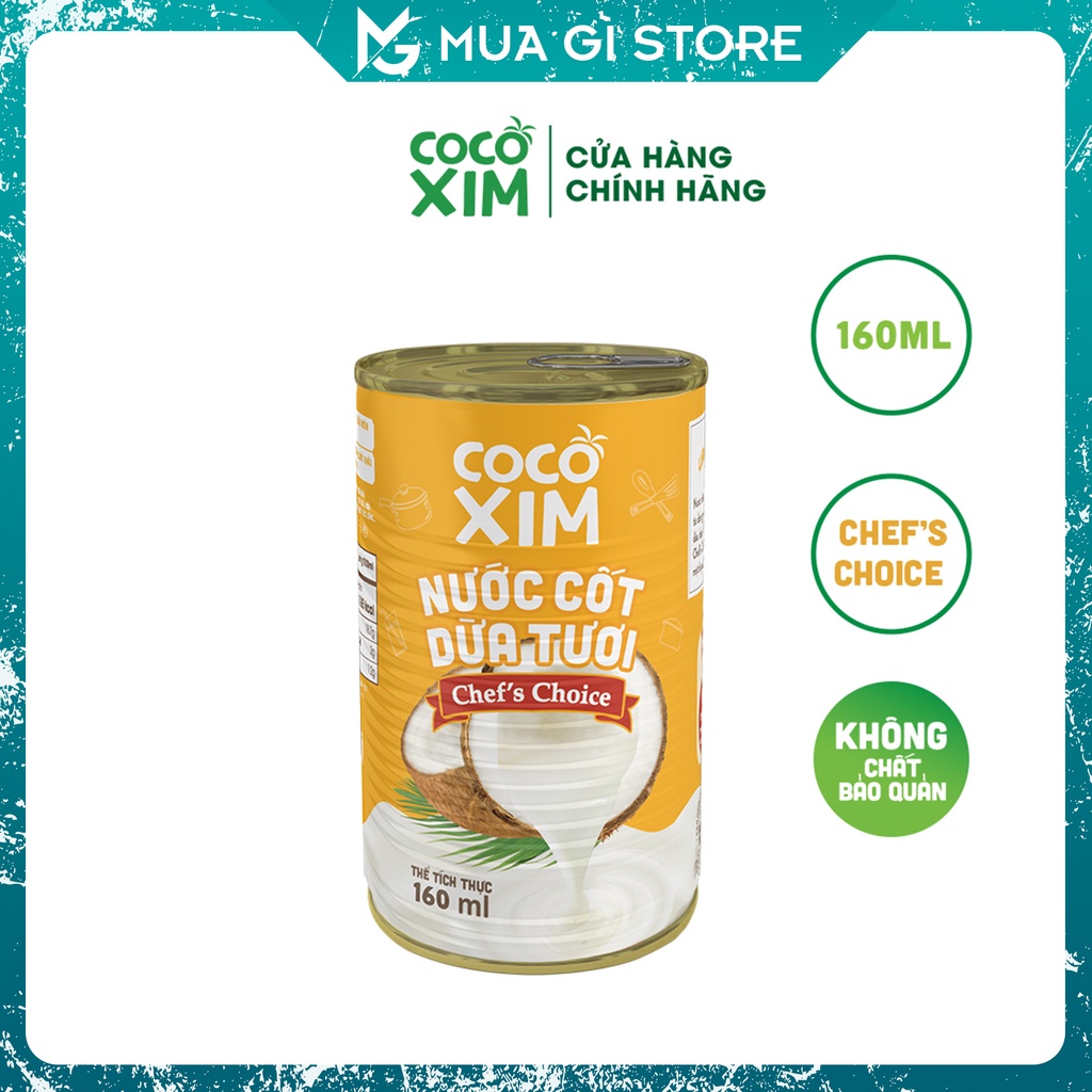 Nước cốt dừa Chef's Choice Cocoxim dung tích 160ml/Hộp, Giao hỏa tốc Hà Nội