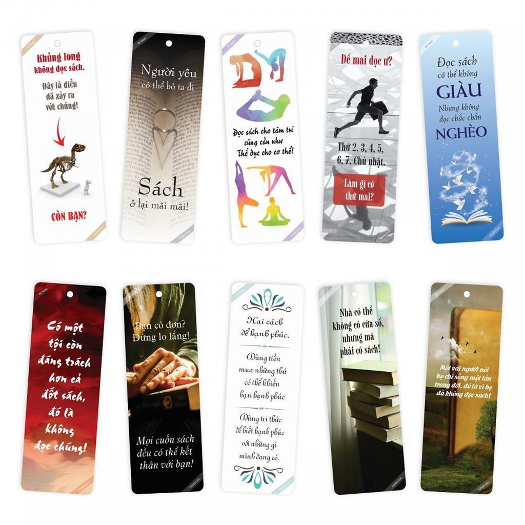 Bộ 10 Bookmark song ngữ truyền cảm hứng đọc sách