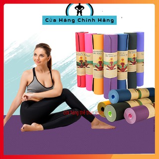 Thảm Tập Yoga 2 Lớp, Tặng Kèm Túi Đựng Thảm Chất Liệu TPE Cao Cấp
