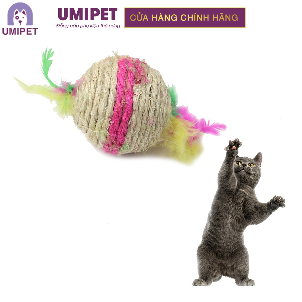 Bóng dây thừng gắn lông vũ đồ chơi cho Mèo UMIPET