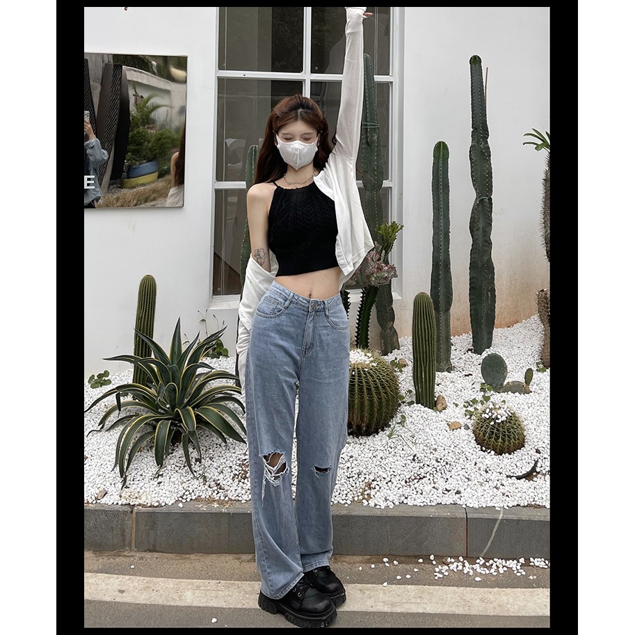 Xiaozhainv Áo Yếm Croptop Dệt Kim Sát Nách Thoáng Khí Thời Trang Mùa Hè Cho Nữ