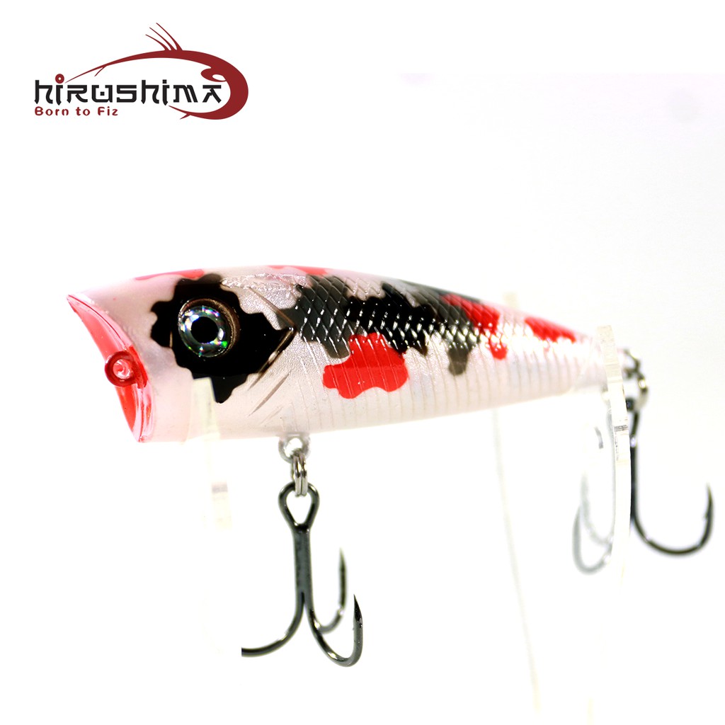 Mồi câu giả Hirushima Minnow Waterpop 10g chuyên lóc, ngựa, hoàng đế, cá măng, cá cháo - HitaFishing