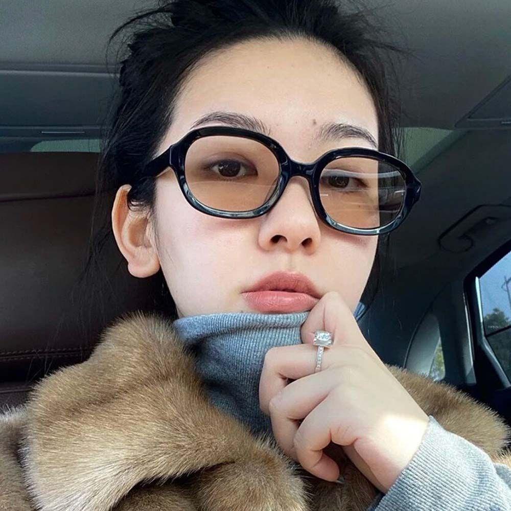 Kính Mát Tròn Oval Màu Đen Chống Tia UV Thời Trang Cho Nam