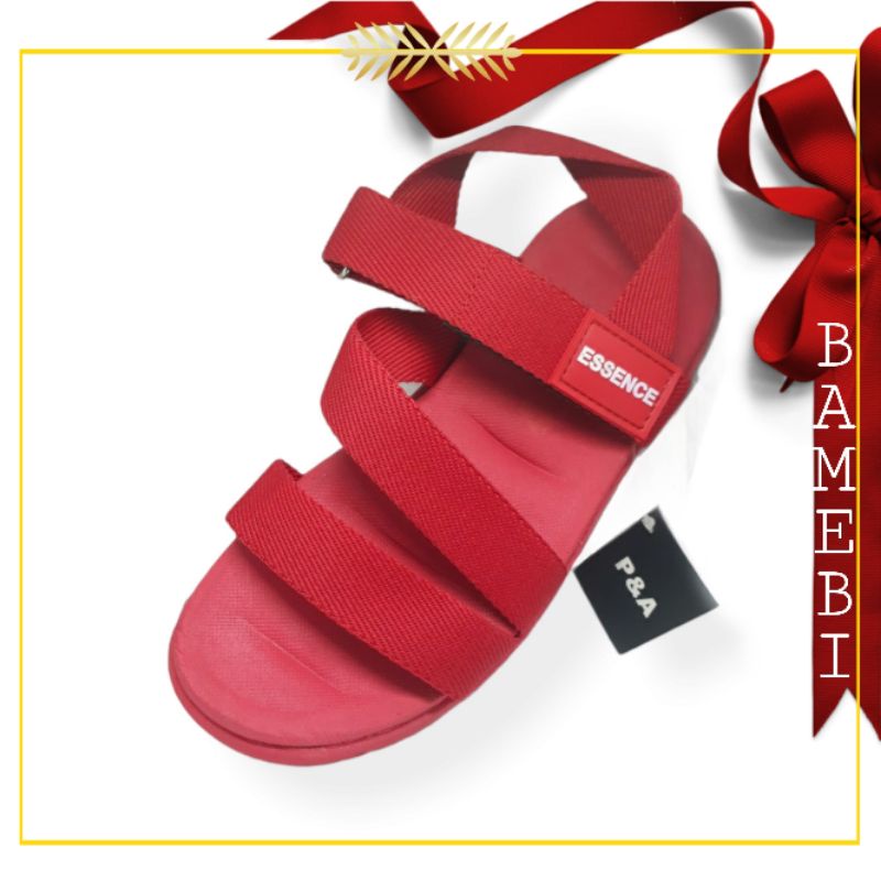 Giày sandal nữ quai dán cao 3 phân siêu nhẹ cho học sinh mang đi học có quai dù 4 màu xanh đỏ đen xám (lẻ size)