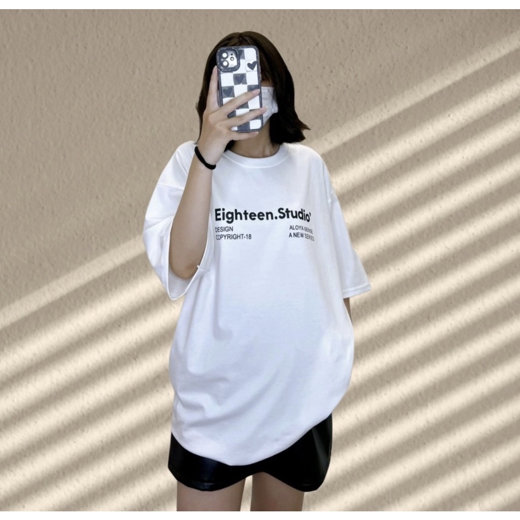 Áo phông nữ nam form rộng unisex tay lỡ chất liệu cotton in chữ esrteen.studio