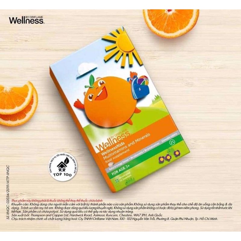 KẸO DINH DƯỠNG WELLNESS KID MULTIVITAMINS & MINERAL TĂNG CƯỜNG SỨC KHỎE CHO BÉ VỚI HƯƠNG CAM TỰ NHIÊN
