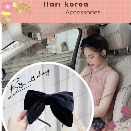 Bờm nơ nhung siêu mềm mịn / băng đô nơ nhung , phụ kiện tóc thời trang cao cấp sang trọng - Hari Korea Accessories