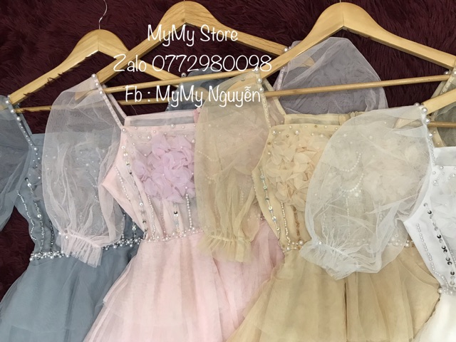 [Mã FATHANG5 giảm 10K đơn 50K] KÈM ẢNH THẬT - Đầm xoè tầng tay phồng kết hoa và cườm nổi -MS106V- Size M/L đến 57kg | BigBuy360 - bigbuy360.vn