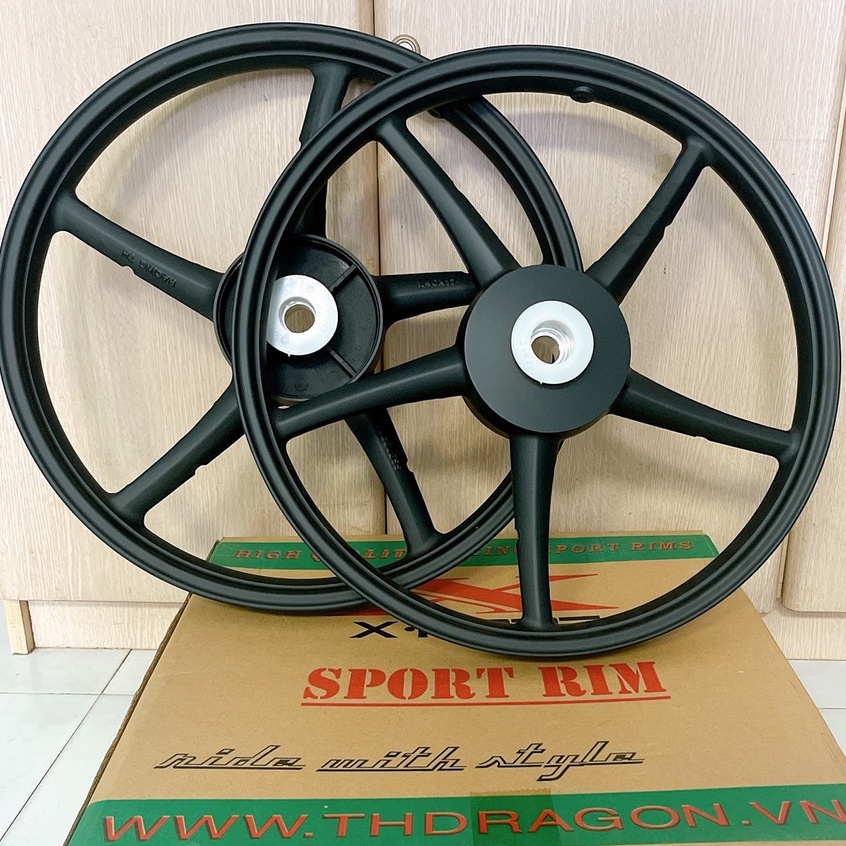 Mâm 5 Cây, Mâm XMODE 5 cây Màu Đen dành cho Wave loại 2 Đùm Trước Sau bảng 1.4-1.4. Lắp đặt như Zin, không độ chế