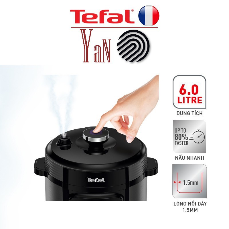 Nồi áp suất điện điều khiển điện tử 17 chức năng dung tích 6L Tefal Home Chef CY601868 1000W - Hàng chính hãng