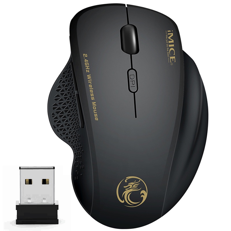 Chuột Quang Không Dây USB 6 Nút 2.4Ghz 1600DPI Cho Máy Tính