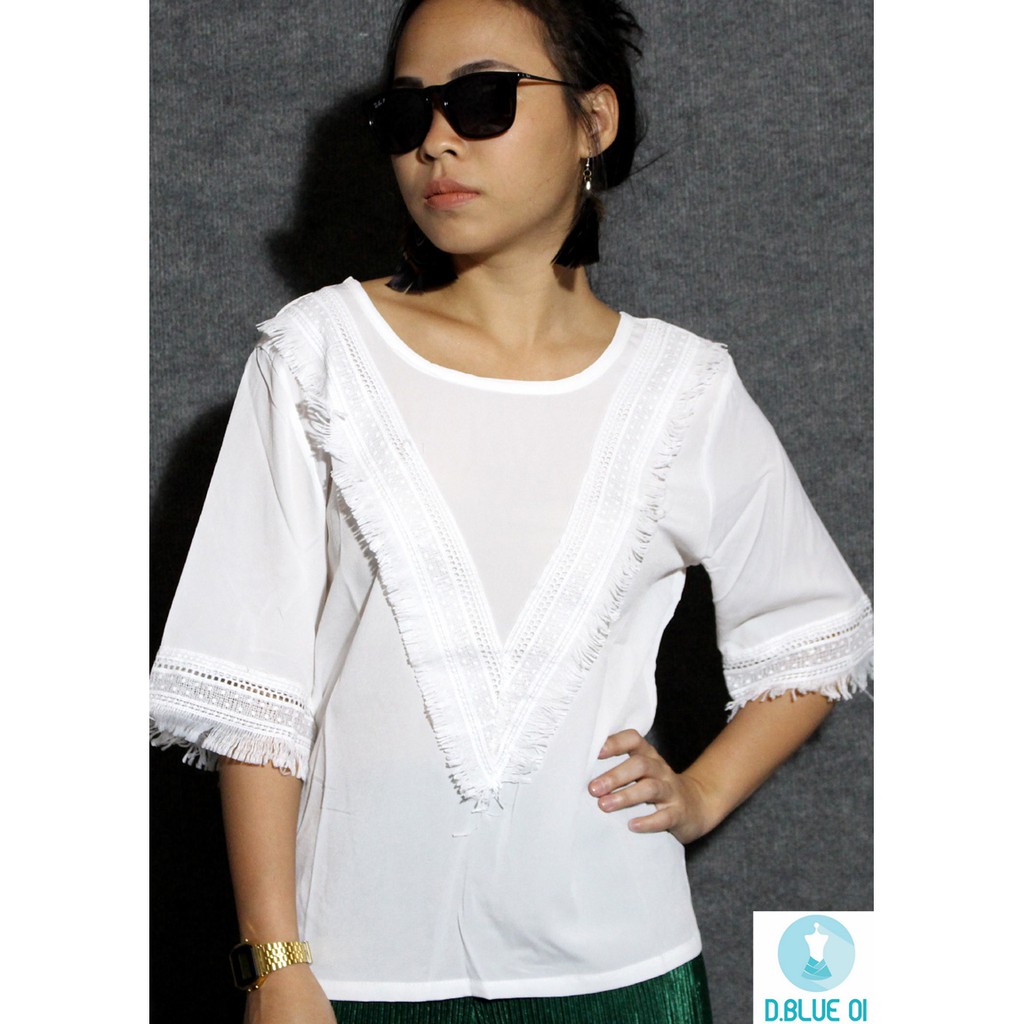 ÁO VOAN NỮ (Boho -Trắng)