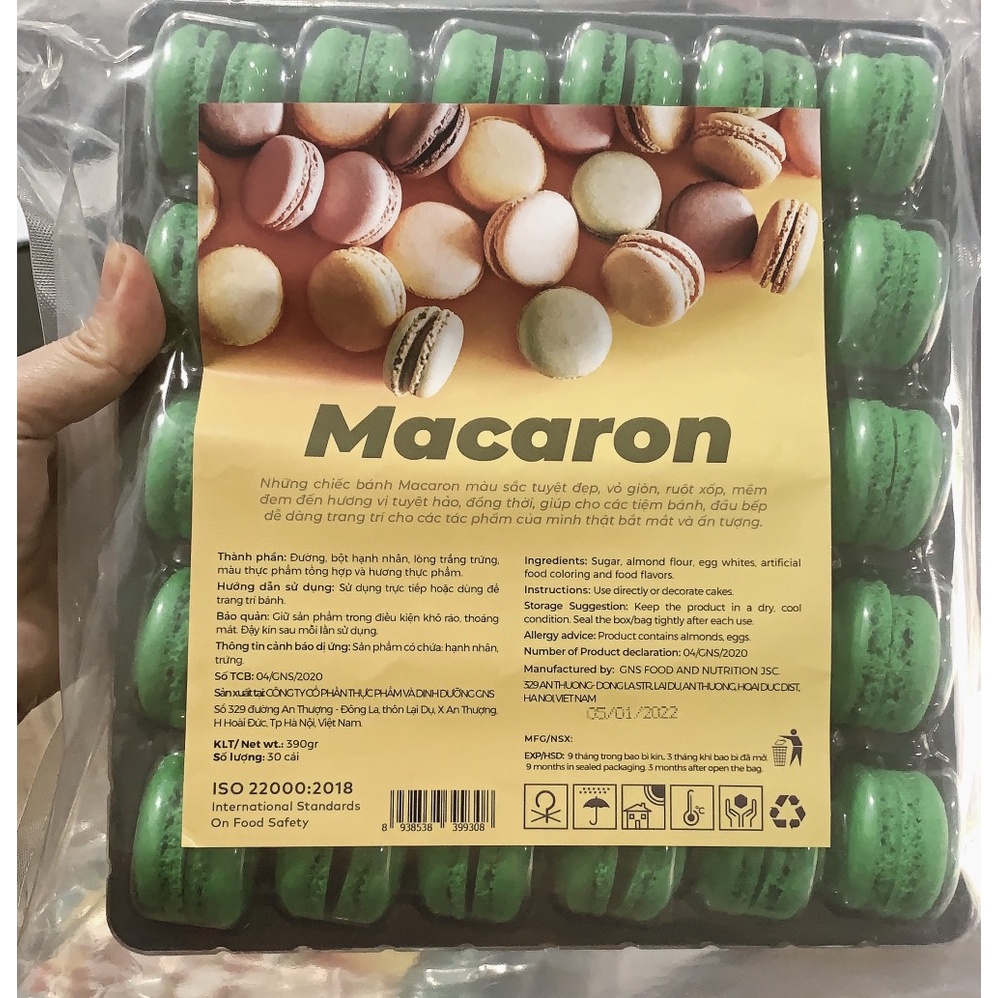 HỘP 30 CẶP BÁNH MACCARON TRANG TRÍ BÁNH KEM
