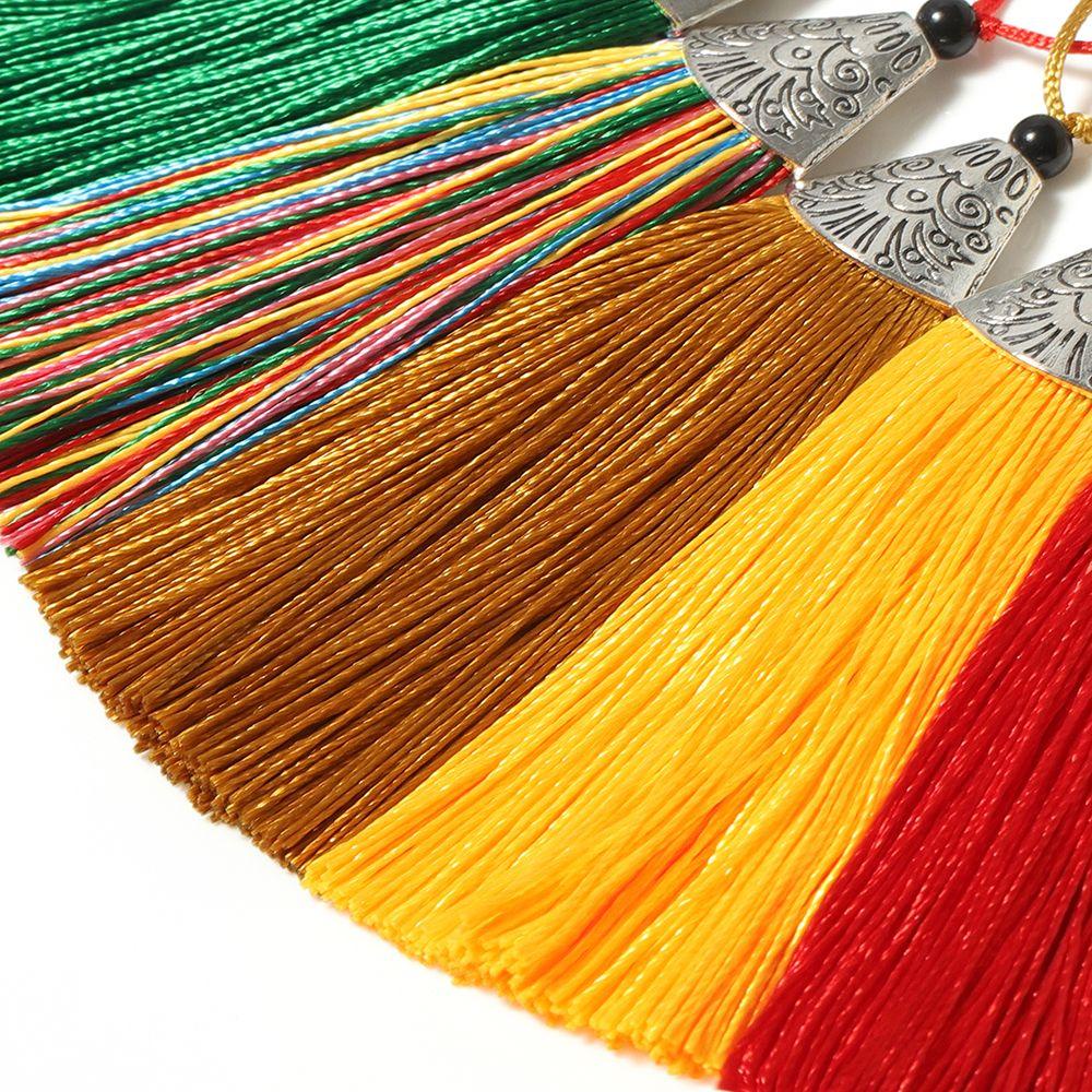 Daphs Bông Tai Tua Rua Bằng Lụa Nhiều Màu Sắc Kèm Nắp Đậy