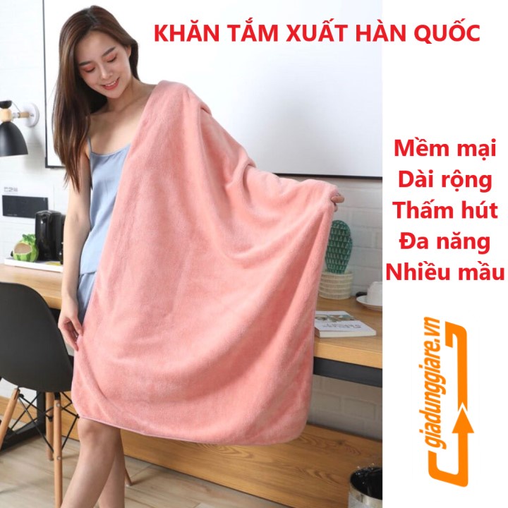 KHĂN TẮM HÀN QUỐC (140x70cm) khăn quấn trẻ em cao cấp siêu mềm mịn dùng đa năng cho gia đình và khách sạn - giadunggiare