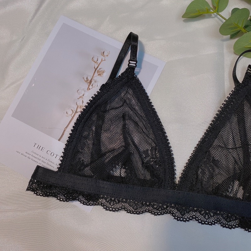 Grid Black Bralette - Áo lót ren lưới sexy dễ thương thoải mái