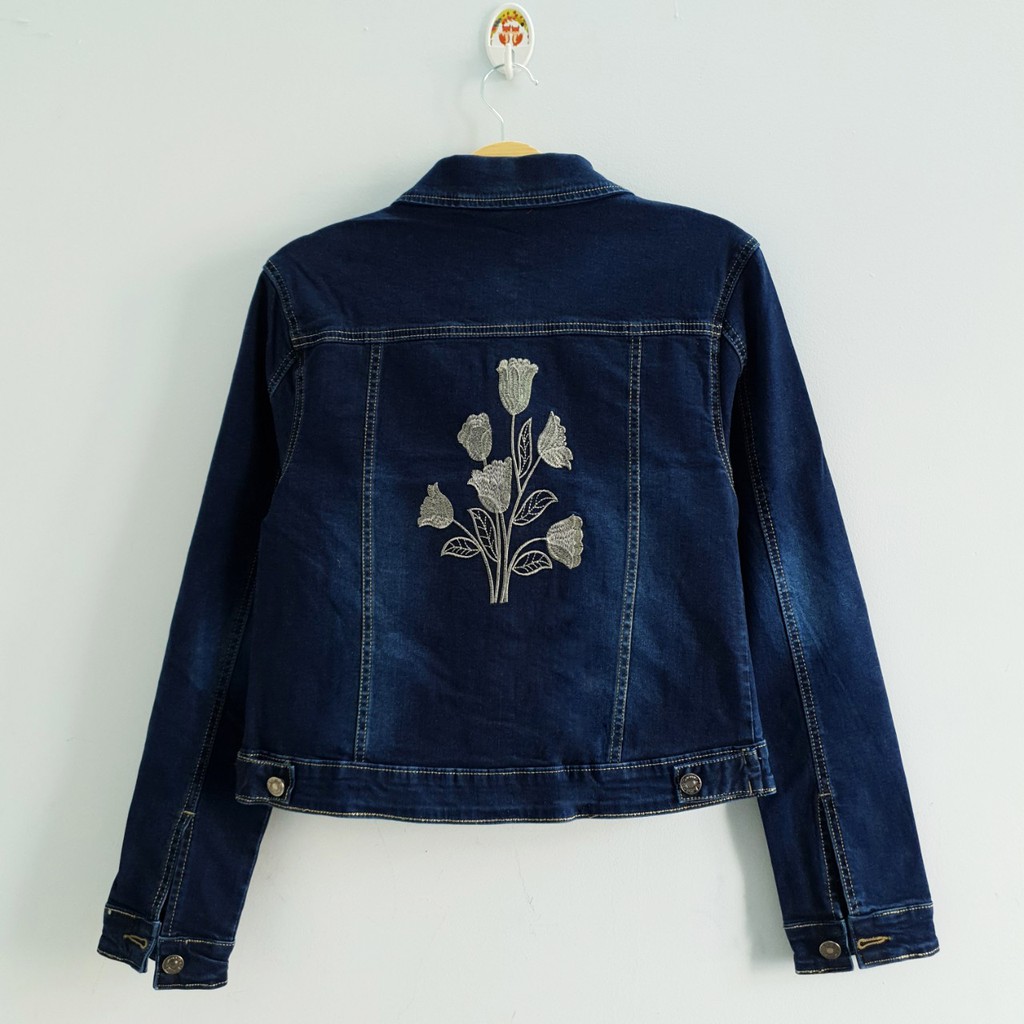 Áo khoác jean nữ co giãn Chollima thêu hoa size đại AKNU03 | BigBuy360 - bigbuy360.vn